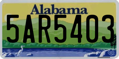AL license plate 5AR5403