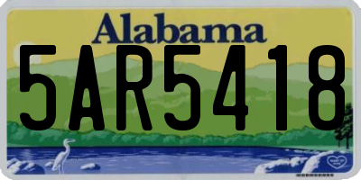 AL license plate 5AR5418