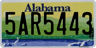 AL license plate 5AR5443