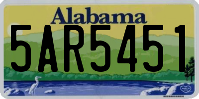 AL license plate 5AR5451