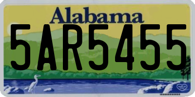 AL license plate 5AR5455