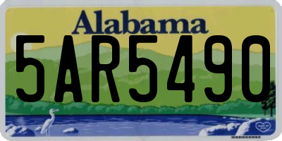 AL license plate 5AR5490