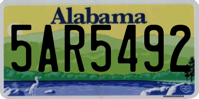 AL license plate 5AR5492