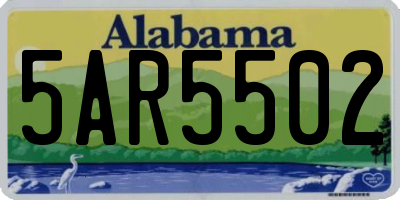 AL license plate 5AR5502
