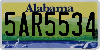 AL license plate 5AR5534