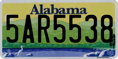 AL license plate 5AR5538