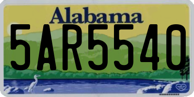 AL license plate 5AR5540