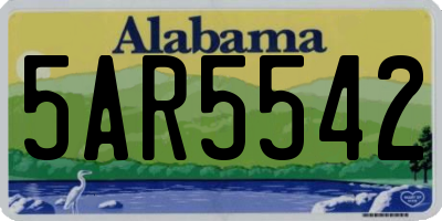 AL license plate 5AR5542