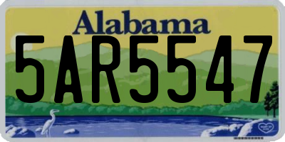 AL license plate 5AR5547