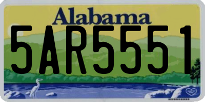 AL license plate 5AR5551