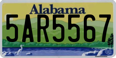 AL license plate 5AR5567