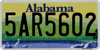 AL license plate 5AR5602