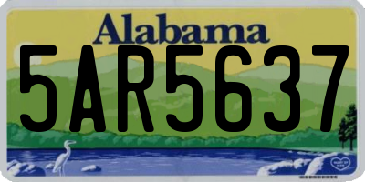 AL license plate 5AR5637