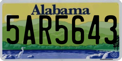 AL license plate 5AR5643
