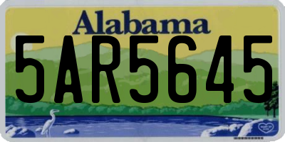AL license plate 5AR5645