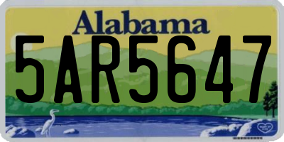 AL license plate 5AR5647