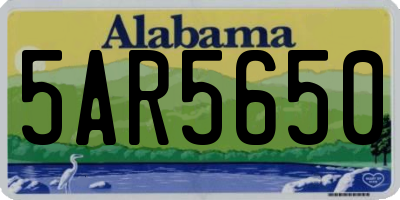 AL license plate 5AR5650