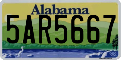 AL license plate 5AR5667
