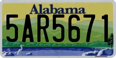 AL license plate 5AR5671