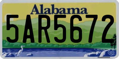 AL license plate 5AR5672