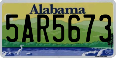 AL license plate 5AR5673