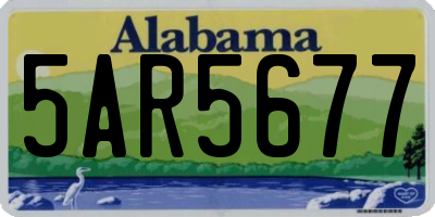 AL license plate 5AR5677