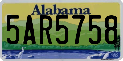AL license plate 5AR5758