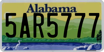 AL license plate 5AR5777