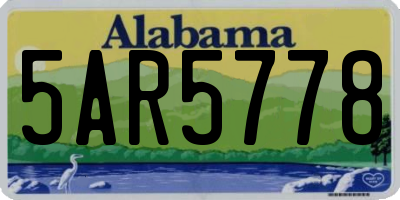 AL license plate 5AR5778