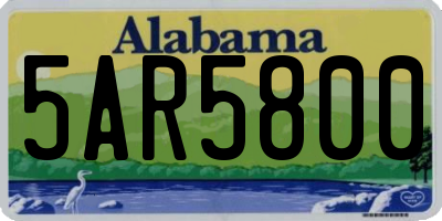 AL license plate 5AR5800