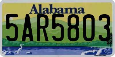 AL license plate 5AR5803