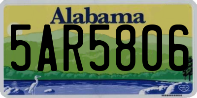 AL license plate 5AR5806