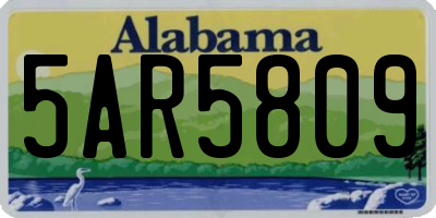 AL license plate 5AR5809