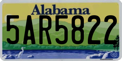 AL license plate 5AR5822