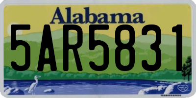 AL license plate 5AR5831