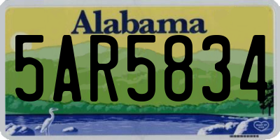 AL license plate 5AR5834