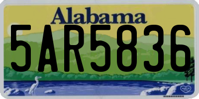 AL license plate 5AR5836