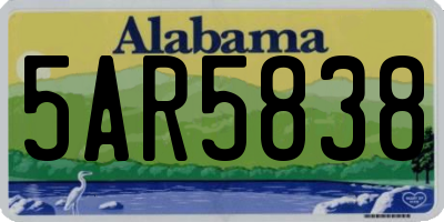 AL license plate 5AR5838