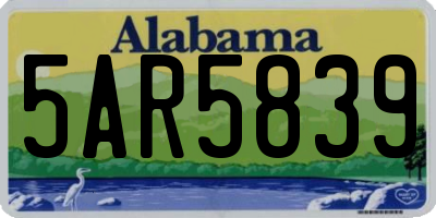 AL license plate 5AR5839