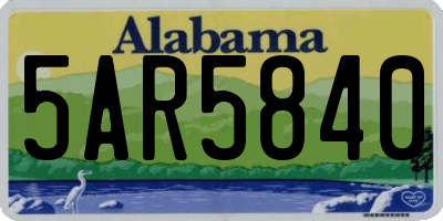 AL license plate 5AR5840