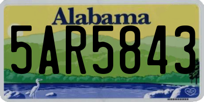 AL license plate 5AR5843