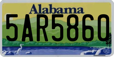 AL license plate 5AR5860