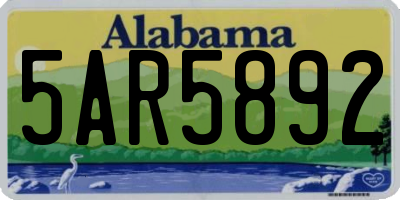 AL license plate 5AR5892