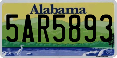 AL license plate 5AR5893