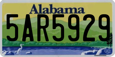 AL license plate 5AR5929