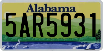 AL license plate 5AR5931
