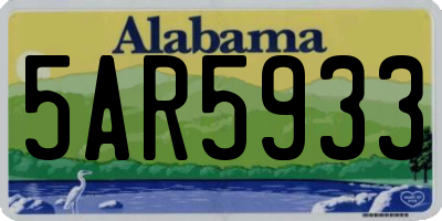 AL license plate 5AR5933