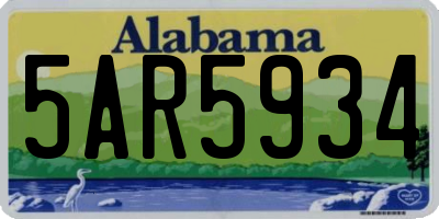 AL license plate 5AR5934