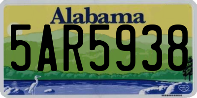 AL license plate 5AR5938