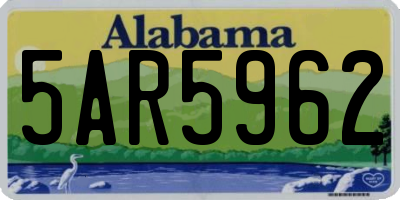 AL license plate 5AR5962